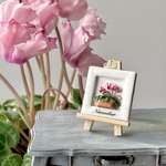 フラワーフレーム 11月の誕生花シクラメン（ミニチュア、クレイフラワー）【単品またはセット】