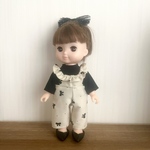 リボン柄サロペット＆ハイネックのセット❤︎メルちゃんソランちゃん服ハンドメイド