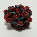 赤い咲きほこるローズコースター 変身フラワーポット風﻿   Red Roses Flower Coasters