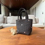 小さなイブルのトートバッグ（オリジナルブラック＆ライトベージュハート）