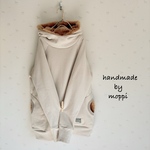 ★ふわもこタートルフード★薄ベージュ×ベージュファー