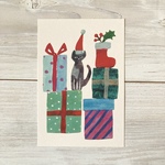 ポストカード2枚セット・切り絵「クリスマスの贈り物」