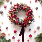 森の実りのウィンターリース/玄関リース/ドアリース/クリスマスリース