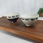 黒ねこ茶碗（ベージュ・ブラック）【美濃焼・陶磁器】