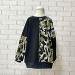 【120size】迷彩柄　ビッグカットソー　グリーン系