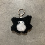 もこもこ　ミニミニくろねこさんぬいぐるみキーホルダー