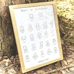 似顔絵イラスト結婚証明書｜ゲスト全員を描く世界に一つのウェディング証明書（データ納品）｜結婚式似顔絵