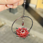 【リニューアル】咲き誇る月下美人‪ レッドグリーン❤️💚揺れる ピアス イヤリング