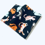 ブックカバー 文庫本サイズ　Cats 黒