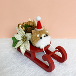 ソリにのる柴犬サンタ♡クリスマスのミニオブジェ♡