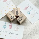 ラバースタンプ【クリスマスオーナメント】 3点セット 檜はんこ　ホリデーセット2025