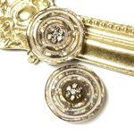 1個 大ぶり ラインストーン ボタン ブラウン / 茶色 シラー レトロ ヴィンテージボタン レトロボタン ヴィンテージ フラワー 花