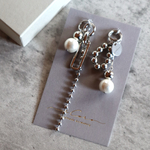組み合わせ自由♢ コットンパールとシルバー❄︎asymmetrydesign♢earring or pierce  