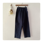 一点もの☆ ゆるテーパードパンツ　中厚手　起毛コットン　ネイビー　ウエスト総ゴム　両脇ポケット