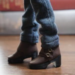  【六分の一男子図鑑サイズ】【ヒール】Men's Double monk strap shoes （チョコブラウン）