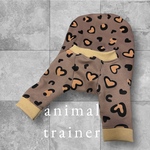 秋冬犬服☆裏起毛ニット豹柄trainer