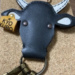 牛さんキーホルダー【丸目有角黒牛】&♡牛【黒】・ミニ有角黒牛キーホルダー