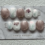 結婚式 卒業式 成人式 ドライフラワー✨マグネットミラーフレンチネイル