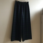 ブラックウォッチチェックウールで作ったワイドパンツ