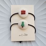 ❇️期間限定❇️　刺繍ヘアゴム🌷　no.656    くるみボタン　💛送料無料💛　