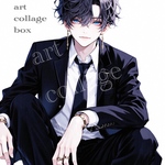 100 art collage box 人物ステッカー