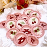 6枚セット シーリングスタンプシール ～至福の紅茶～ さくらんぼ🍒´-