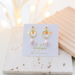 【残り1つ！】ピンク淡水パールのイヤリング　淡水パール　クリスマスアクセサリー