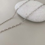 [ 50センチ ] 長目あずきチェーン 2mm × 4mm [ シルバー ] サージカルステンレス パーツ【切り売り】 p-2119160s