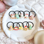 《5個セット》クリスマスヘアゴム　a•b　/   キッズヘアアクセサリー　キッズヘアゴム　ベビーヘアアクセサリー　ベビーヘアゴム　髪ゴム　クリスマスプレゼント　クリスマスギフト　サンタクロース　