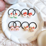 《2個セット》　クリスマスヘアゴム　/   キッズヘアアクセサリー　キッズヘアゴム　ベビーヘアアクセサリー　ベビーヘアゴム　髪ゴム　トナカイ　サンタさん　プチギフト　クリスマスモチーフ　プレゼント