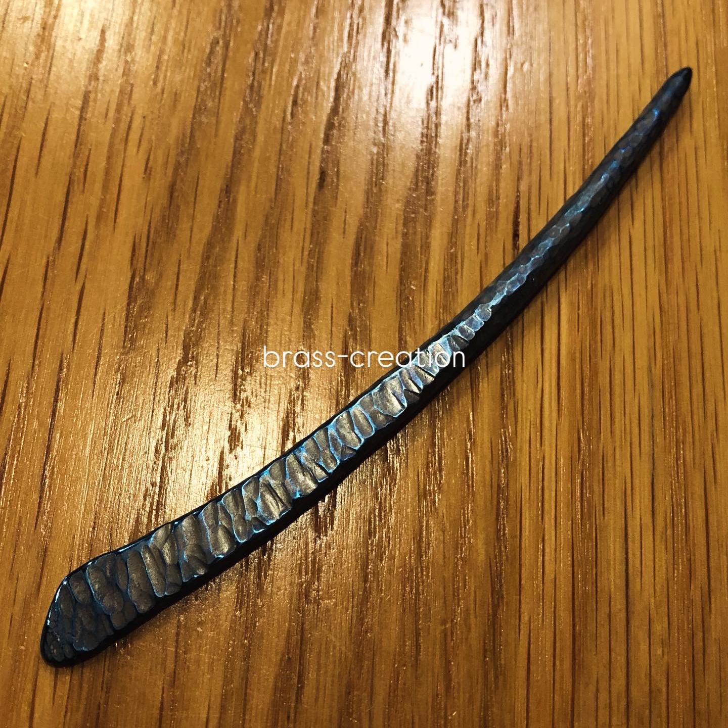 titanium hair sticks “bule rock” 青い岩の簪 純チタン製かんざし ヘアスティック ショート
