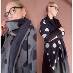 超軽量❤️2色有❤️柔らかウール❤️超大判BIGストール❤️ふわふわ軽いざっくり素材❤️ランダムドット❤️シックな大人カラー