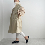 オーガンジーレイヤードスリーブコート(ベージュ)