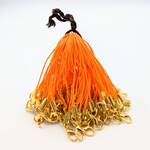 ビーズクラブ カニカン付ストラップ 金 100本 オレンジ ストラップ 携帯 パーツ ハンドメイド DIY [4582434337540]