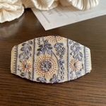 ♡刺繍リボンのバレッタ・ブルー♡大きめ♡インド刺繍♡可愛い♡ヘアアクセサリー♡誕生日プレゼント♡母の日♡
