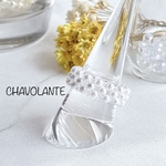 ビーズリング…パールホワイト指輪No.69