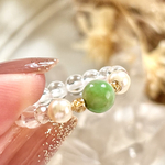 翡翠と水晶のpinky ring♡（一点物）