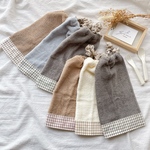 【ご入園準備に】6枚セット＊ふわふわ甘撚りタオルのおりこうエプロン＊くすみカラー＆チェックでナチュラルに　保育園にもおすすめ　