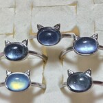 アクアマリン★ネコ型リング★フリーサイズ