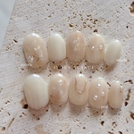 【No34】 Ivory nuanceオリジナルデザイン　ネイルチップ　成人式　ブライダル　お呼ばれ　白ネイル