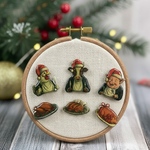 🎅 Merry Table Set〈動物＋ごちそうブローチ〉ちょっぴりユーモラスなクリスマス限定ペア🎁