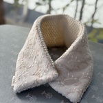 刺繍布前開きスヌード＜光の粒つぶ＞オフホワイト