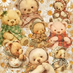 コラージュシート🐻24カット　コラージュシート　コラージュ素材　くま素材　ダイカット　セルフカット　