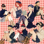 コラージュシート女の子22カット　コラージュシート　コラージュ素材　女の子素材　ダイカット　セルフカット