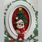 [うちの子オーダー]クリスマスツリーのうちの子作ります。NEW(可愛いペットの写真で、クリスマスアートフレームを作ります)
