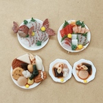 ミニチュアフード「鯛の姿造り」「刺身盛り合わせ」「おでん大皿」「おでん小皿①」「おでん小皿⑤」