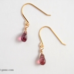 14kgf ロードライトガーネット（ドロップ） ピアス/イヤリング