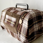 【Sサイズキャリー対応】秋冬に似合う茶系チェック　ホルダー付き