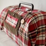 【Sサイズキャリー対応】秋冬に似合う赤系チェック　ホルダー付き