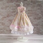 【送料無料】ドールドレス お花摘みワンピ ピンク アウトフィット リカちゃん 1/6ドール用